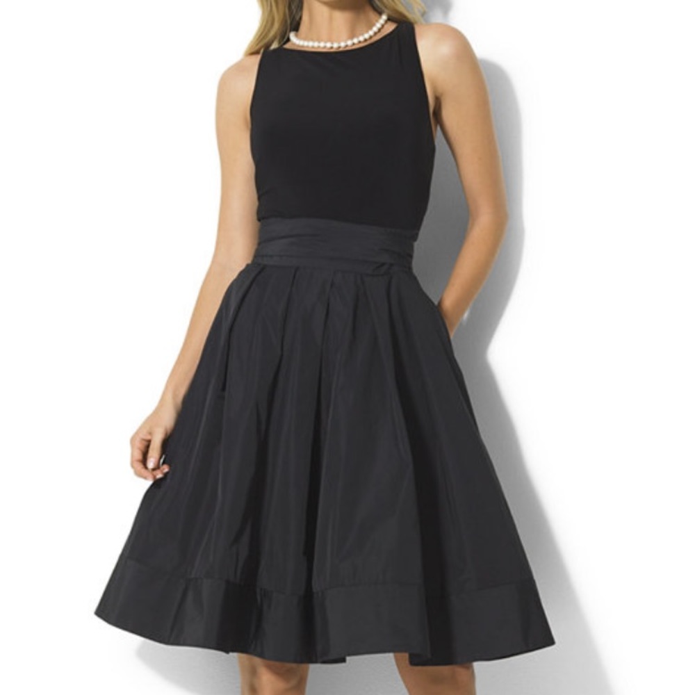 Lauren Ralph Lauren Black Sleeveless Midi Dress